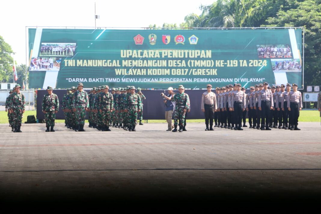 tmmd 119 kodim0817 gresik resmi ditutup, kasdam vbrawijaya sarana semangat pembangunan tni dan rakyat