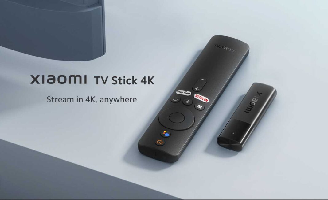 Tampilan Xiaomi TV Stick 4K dan remote control