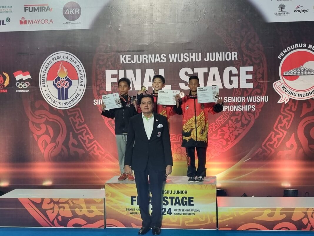 dua atlet wushu cilik gresik raih medali di kejurnas wushu 2024