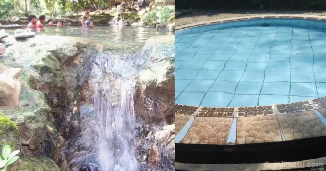 pengunjung berendam di wisata air hangat brumbung lamongan