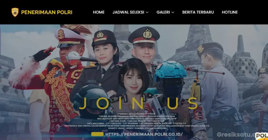 halaman website pendaftaran penerimaan polri 2025