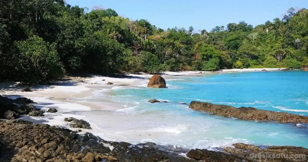 keindahan pantai wedi ireng banyuwangi dengan pasir putih dan hitam yang unik