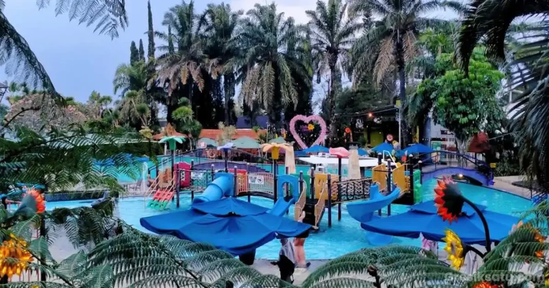 pemandangan klub bunga theme park kota batu